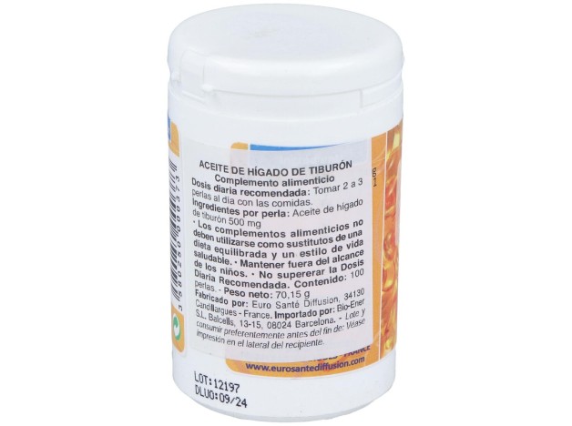 Aceite De Higado De Tiburon 500Mg. 100Cap.