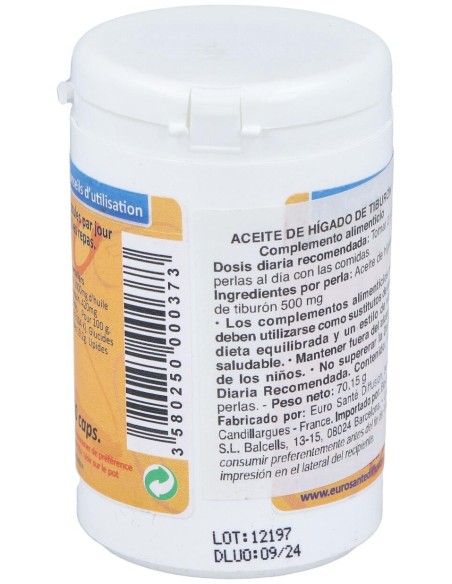 Aceite De Higado De Tiburon 500Mg. 100Cap.