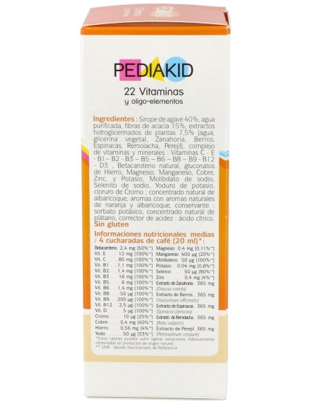 Pediakid 22 Vitaminas-Oligoelementos Jarabe 125Ml.