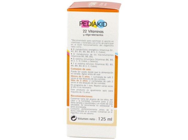 Pediakid 22 Vitaminas-Oligoelementos Jarabe 125Ml.