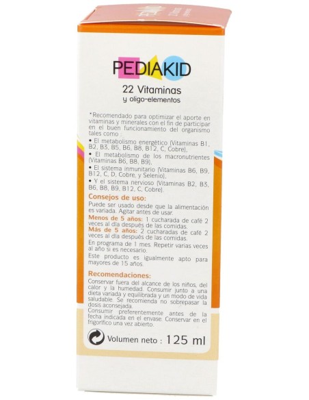 Pediakid 22 Vitaminas-Oligoelementos Jarabe 125Ml.