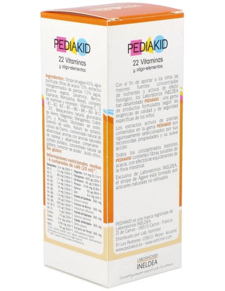 Pediakid 22 Vitaminas-Oligoelementos Jarabe 125Ml.
