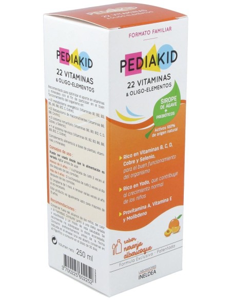 Pediakid 22 Vitaminas-Oligoelementos Jarabe 250Ml.