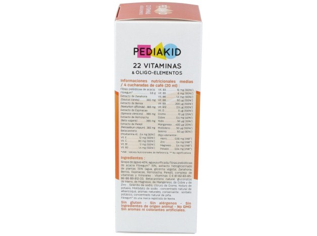 Pediakid 22 Vitaminas-Oligoelementos Jarabe 250Ml.