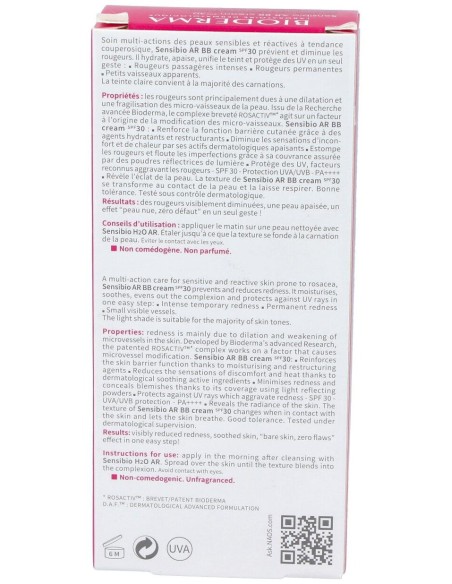 Sensibio Ar Bb Cream Spf30 Perfeccionador Dermatológico Bioderma