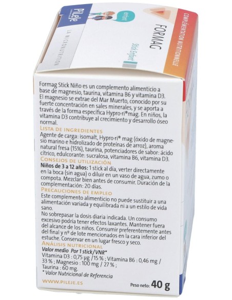 Pileje Formag Infantil Sabor Fresa 20 Stick