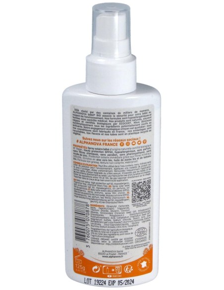 Alphanova BB Bio Spray Solaire Spf50+ 125Ml