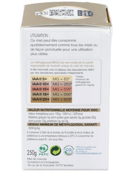 Comptoirs Et Compagnies Miel Manuka Iaa20+ 250G