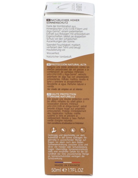 Les Laboratoires De Biarritz Algamaris Crème Solaire Visage Teintée Dorée Spf30 Certifiée Bio
