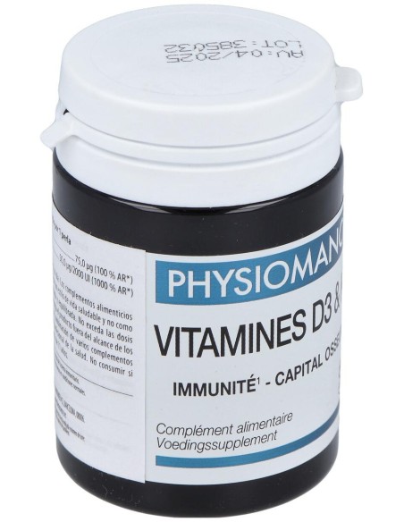 Physiomance Vitaminas D3 Y K2 60Comp