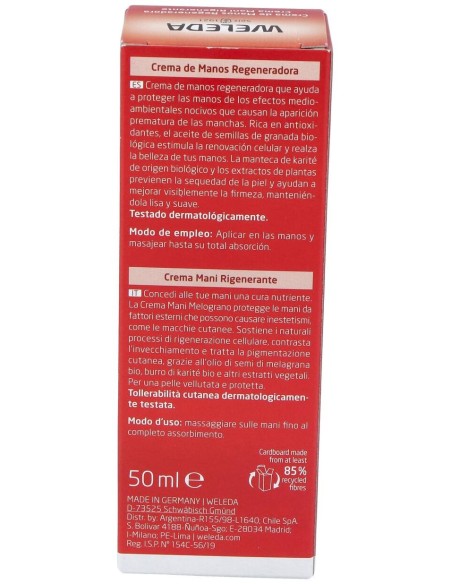 Crema De Manos De Granada Regeneradora 50Ml.