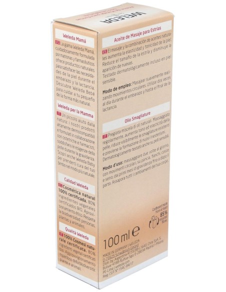 Weleda Aceite De Masaje Para Estrías, 100 Ml
