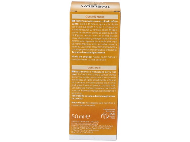 Weleda Crema De Manos Hidratante De Espino...