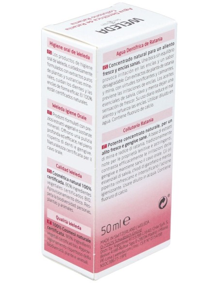 Weleda Agua Dentífrica De Ratania Sabor Menta 50Ml