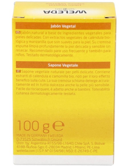Weleda Jabón Vegetal De Caléndula, 100 G