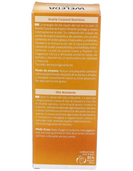 Weleda Aceite Corporal Nutritivo De Espino Amarillo 100Ml