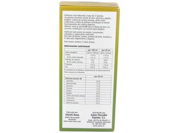 Salus Floradix Gallexier® Fórmula Herbal 250Ml