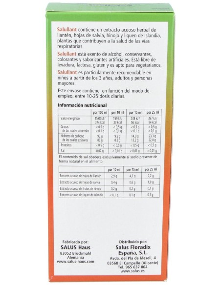 Salullant Llanten Expectorante Jarabe 250Ml