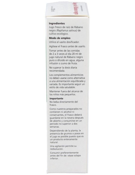 Jugo De Rabano Negro 200Ml. Schoenenberger