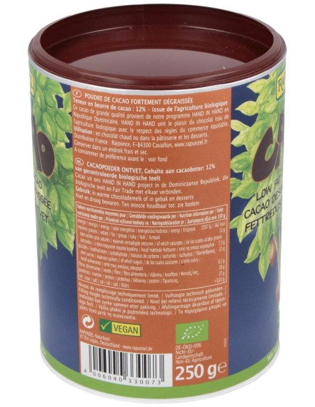 Cacao Desgrasado Polvo 250Gr. Bio S/A Vegan