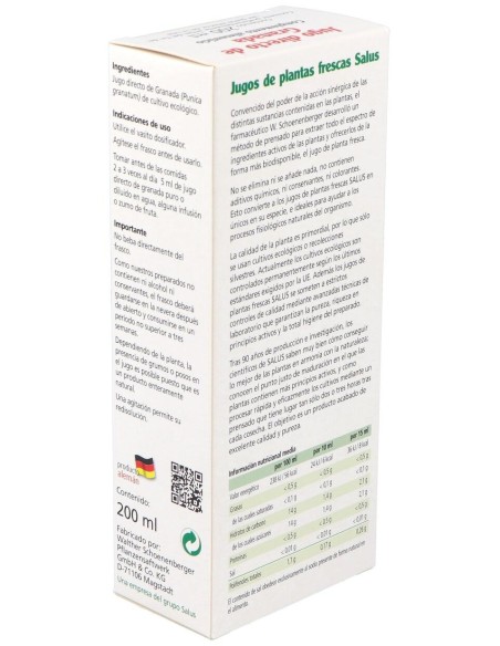 Jugo De Granada 200Ml. Schoenenberger