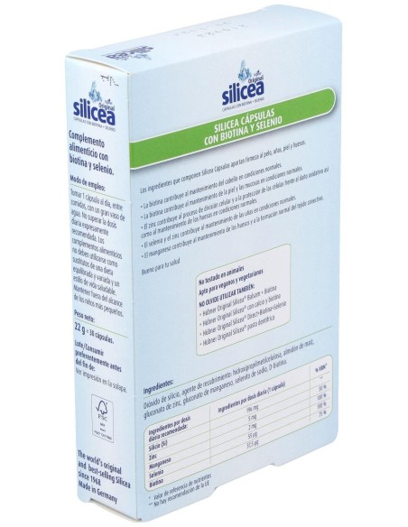Hübner Silicea + Biotina + Selenio 30 Cáps.