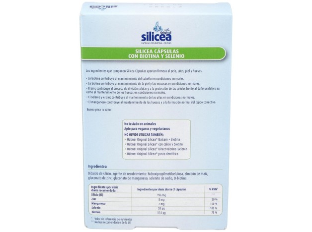 Hübner Silicea + Biotina + Selenio 30 Cáps.