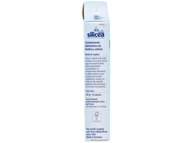 Hübner Silicea + Biotina + Selenio 30 Cáps.