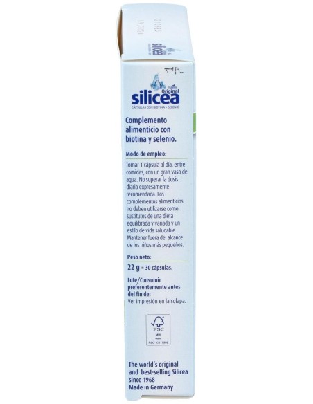 Hübner Silicea + Biotina + Selenio 30 Cáps.