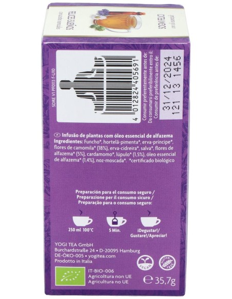 Yogi Tea Felices Sueños Para Los Sentidos 17Inf.