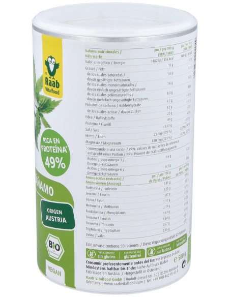 Proteina De Cañamo Natural 500Gr. Bio