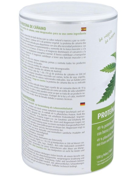 Proteina De Cañamo Natural 500Gr. Bio
