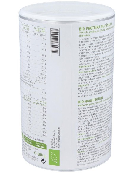 Proteina De Cañamo Natural 500Gr. Bio