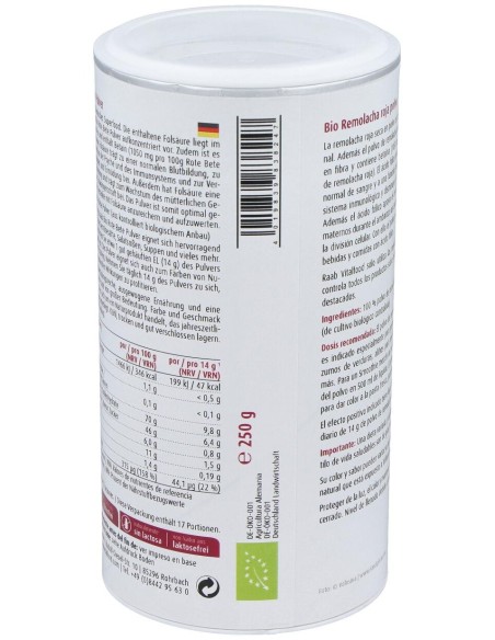 Remolacha Roja Polvo 250Gr. Bio