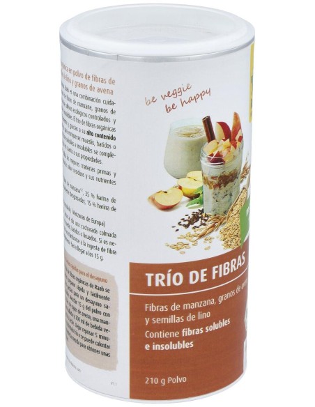 Raab Vitalfood Trio Fibras Manzana + Avena + Lino Bio Vegan 210G