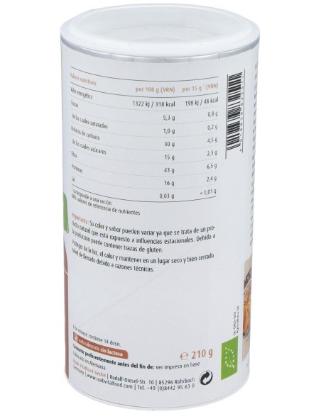 Raab Vitalfood Trio Fibras Manzana + Avena + Lino Bio Vegan 210G