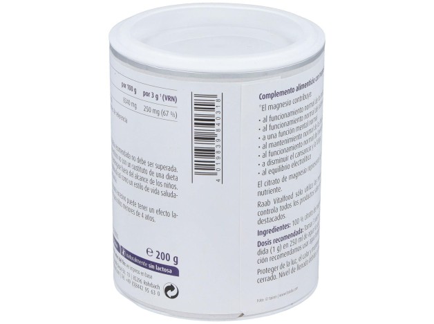 Citrato De Magnesio Polvo 200Gr.