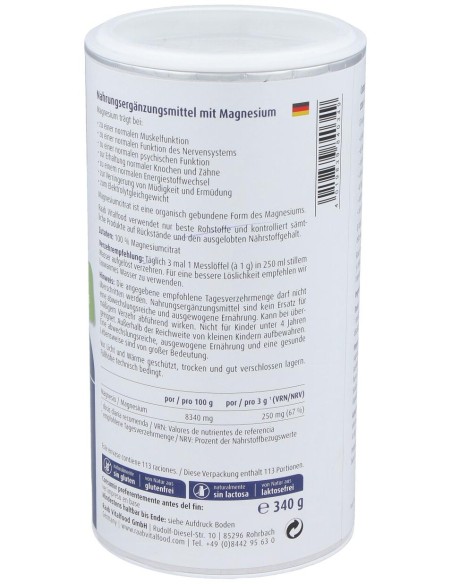 Raab Vitalfood Citrato De Magnesio Polvo 340G