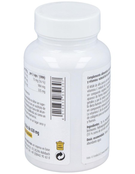 Raab Vitalfood Msm Con Vitamina C 90Caps
