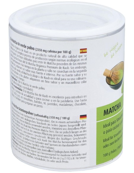 Raab Vitalfood Matcha Té Verde Basic Polvo 100G