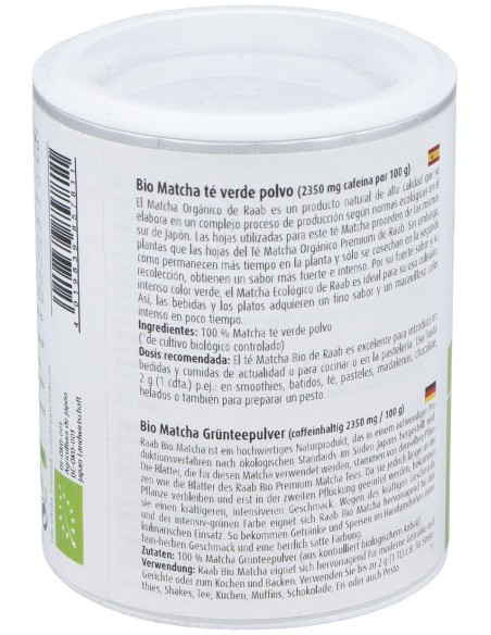 Raab Vitalfood Matcha Té Verde Basic Polvo 100G