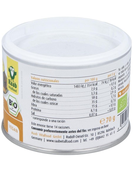 Raab Vitalfood Golden Latte Bebida De Curcuma En Polvo 70G