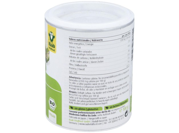 Raab Vitalfood Matcha Té Verde Basic Polvo 100G