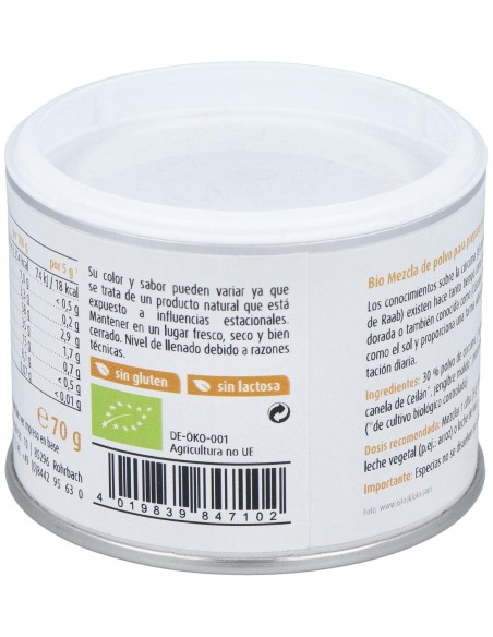 Raab Vitalfood Golden Latte Bebida De Curcuma En Polvo 70G
