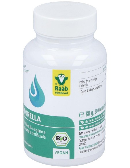 Raab Vitalfood Chlorella Ecológica 200 Comp