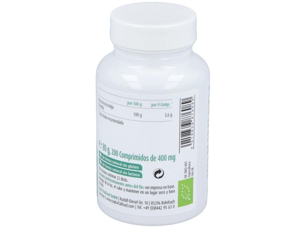 Raab Vitalfood Chlorella Ecológica 200 Comp
