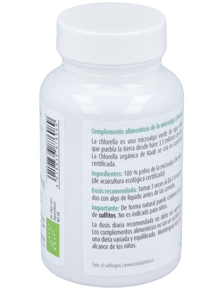 Raab Vitalfood Chlorella Ecológica 200 Comp