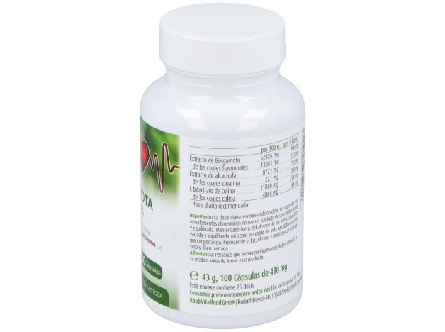 Raab Vitalfood Bergamota-Alcachofa 100Caps
