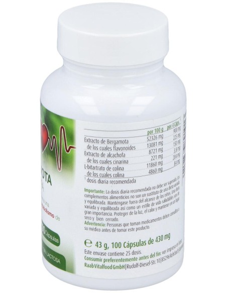 Raab Vitalfood Bergamota-Alcachofa 100Caps