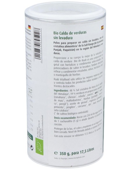 Raab Vitalfood Caldo De Verduras Sin Levadura Bote Bio 350G